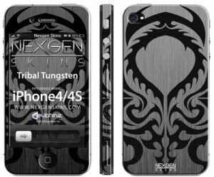 Nexgen Skins - Zestaw skórek na obudowę z efektem 3D iPhone 4/4S (Tribal Tungsten 3D)