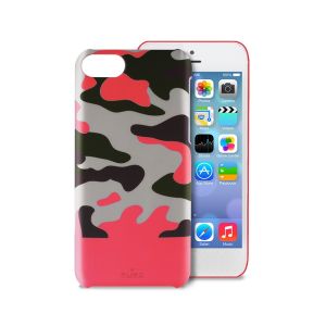 PURO Camou Soft Cover - Etui iPhone 5C + tapeta QR (różowy)