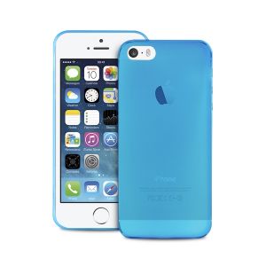 PURO Ultra Slim \0.3\ Cover - Zestaw etui + folia na ekran iPhone 5/5s/SE (niebieski)