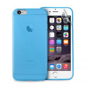 PURO Ultra Slim \0.3\ Cover - Zestaw etui + folia na ekran iPhone 6 Plus/6s Plus (niebieski)