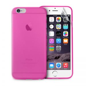 PURO Ultra Slim \0.3\ Cover - Zestaw etui + folia na ekran iPhone 6 Plus/6s Plus (różowy)
