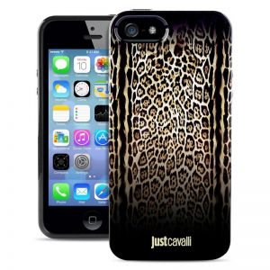 JUST CAVALLI Leopard Double Cover - Etui iPhone 5/5s/SE (brązowy)