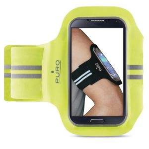 PURO Armband - Uniwersalna sportowa opaska na ramię do smartfonów max 5.1\ (limonkowy)