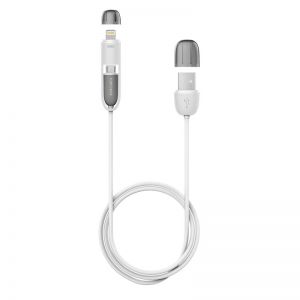 FUJIPOWER Kabel połączeniowy Micro USB & Lightning 1MT 1A (biały)