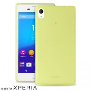 PURO Ultra Slim \0.3\ Cover - Zestaw etui + folia na ekran Xperia M4 AQUA (limonkowy)