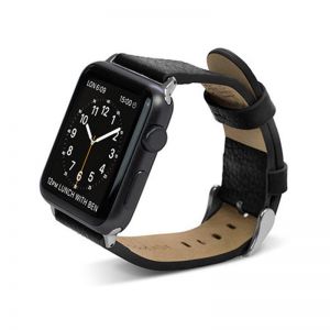 X-Doria Lux Band - Skórzany pasek do Apple Watch 42mm (czarny)